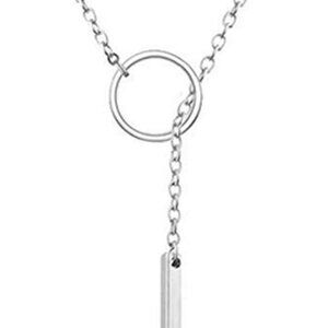 Minimal Dainty Gold Plated Dangle Earrings Layered Bar Pendant Neckalce Gold Lon
